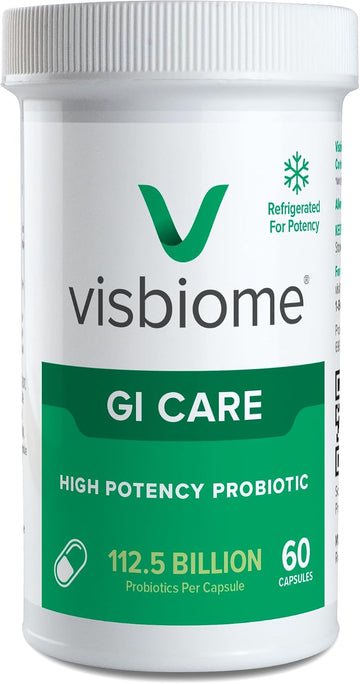 Visbiome® GI Care High Potency Probiotic, 112.5B CFU, 60 Capsules | Original De Simone Formulation®, Multi-Strain, Refrigerated Probiotics, Low FODMAP Certified, Gluten-Free, Made in USA