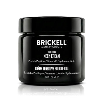 Brickell Men's Tightening Neck Cream For Men, Neck Cream For Tightening and Firming, Anti Wrinkle Cream, With Peptides, Niacinamide, and Hyaluronic Acid, 2 Ounce, Unscented