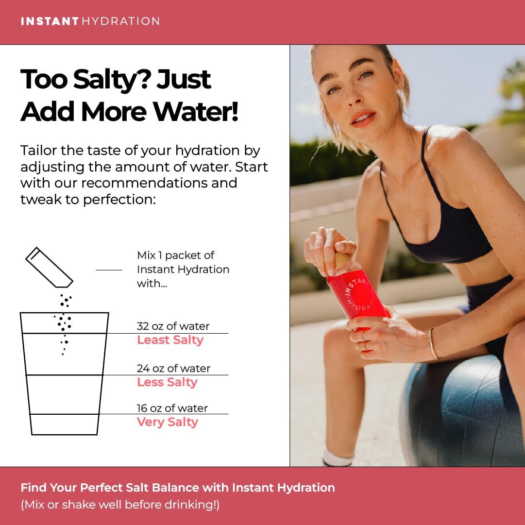 Instant Hydration Electrolytes Powder Packets - Watermelon Electrolyte Drink Mix - Zero Sugar - Keto, Vegan, Gluten-Free, Non-GMO - Boost Recovery, Brain Health, Muscle & Tissue Support- 30 Sticks