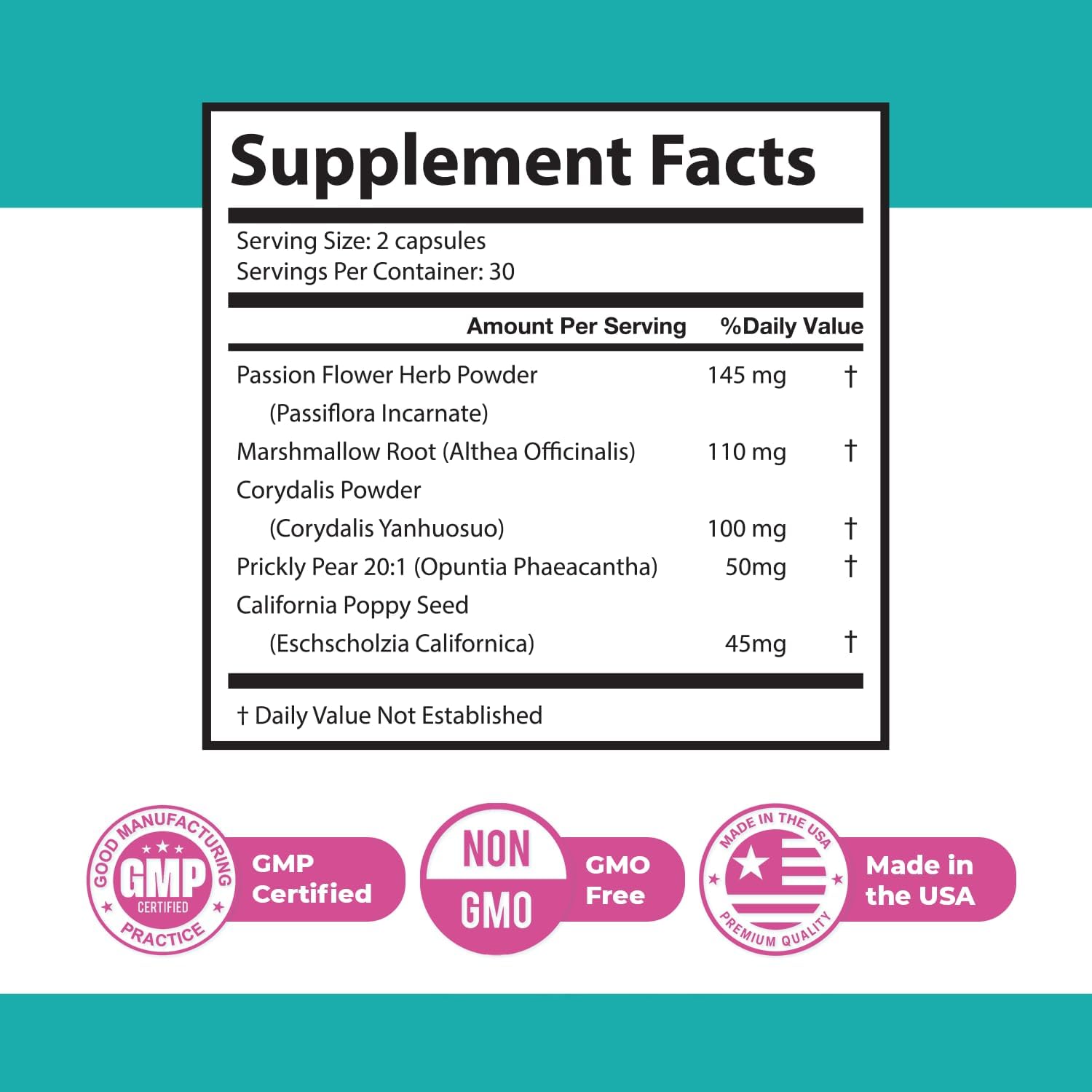 NeuroMax – Passion Flower & Marshmallow Root – 60 Ct, 2 Month Supply | Passion Flower, Marshmallow Root & California Poppy | Non-GMO, GMP Certified, Made in USA | Easy-to-take capsule