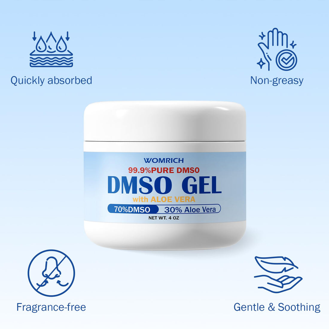 Lymph MD DMSO Gel with Aloe Vera - DMSO Pharmaceutical Grade for Joints and Muscles - Dimethyl Sulfoxide Cream 4 Oz - High Purity & Low Odor Lymph MDBuy Supplements Australia