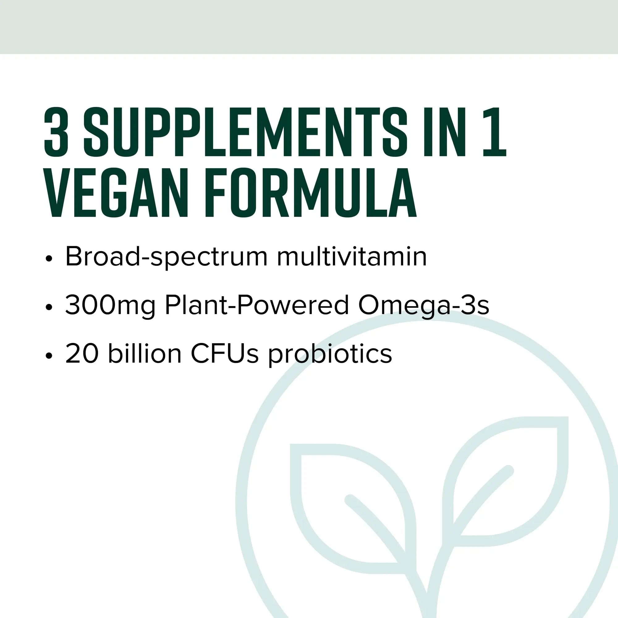 Vibrant Health, Trilogy Vegan, Probiotic Multivitamin with an Essential Blend of Omega-3 from Vegan Algal Oil, Vitamin A, B12, C, D3, E Vibrant Health