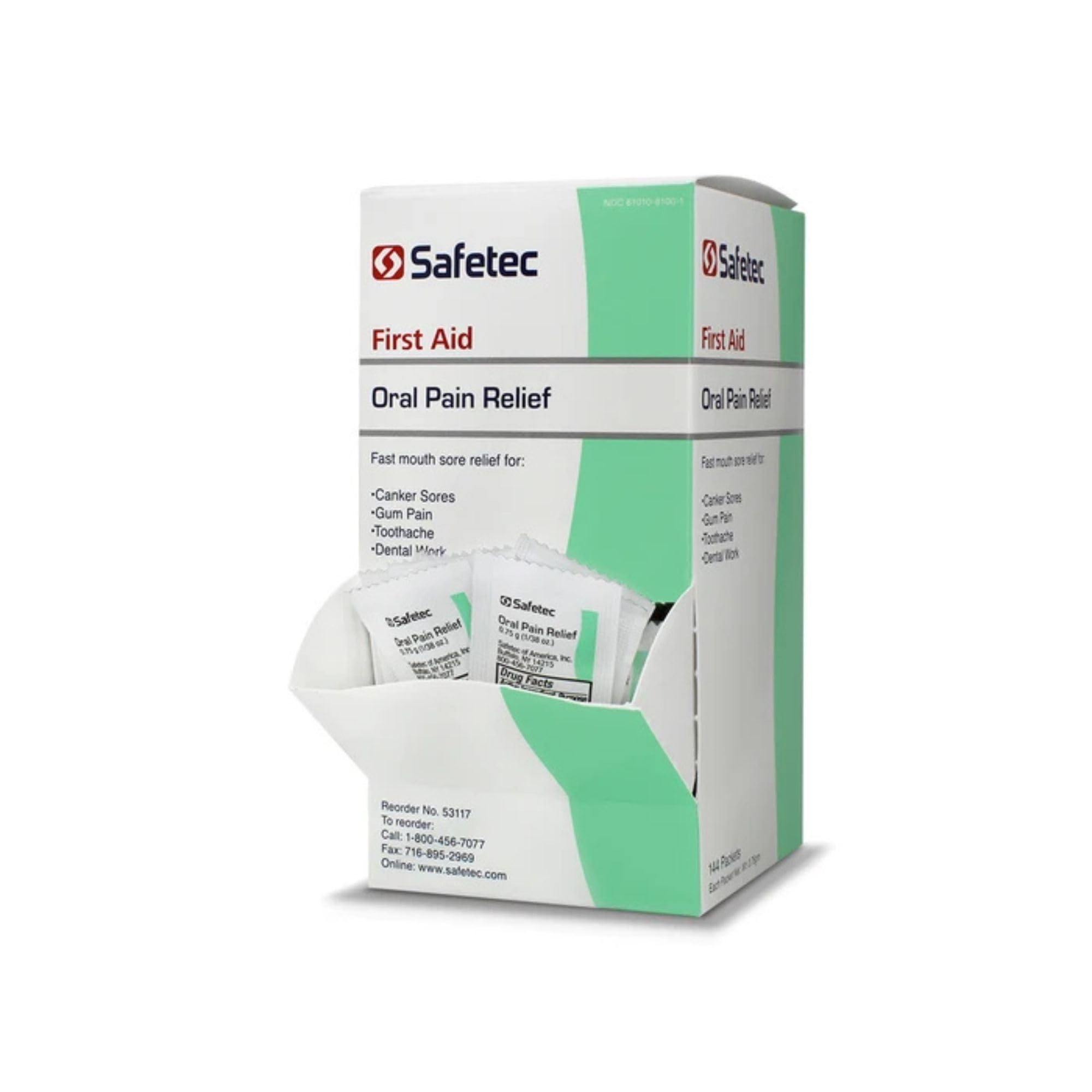 Safetec Oral Pain Relief, .75 g Packets, Box of 144 SafetecBuy Supplements Australia