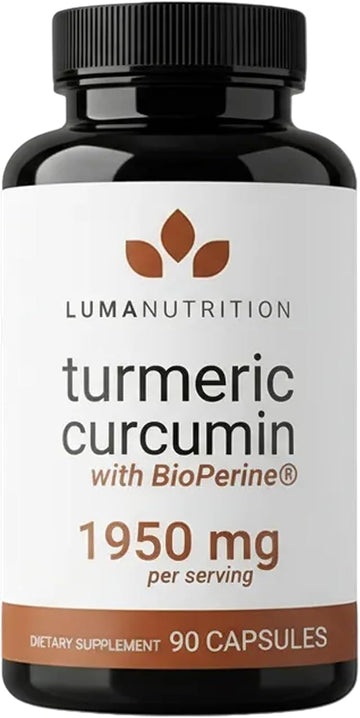 Luma Nutrition Turmeric Supplement Curcumin with Black Pepper - 90 Capsules