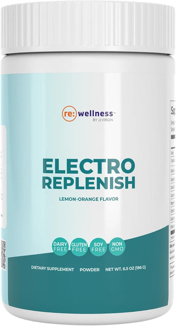 Reignite Wellness by JJ Virgin | ElectroReplenish Electrolyte Powder | Electrolyte Replacement & Hydration Powder for Energy Production | Naturally Flavored Lemon-Orange | 30 Servings