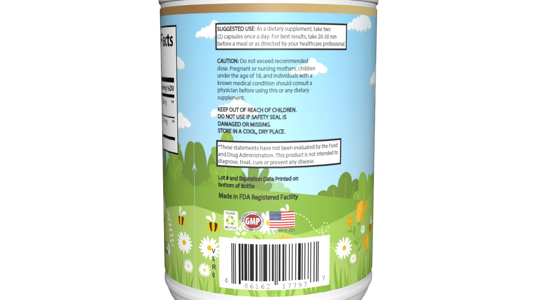 Supplement bottle labeled 'Ashwagandha' on a white background