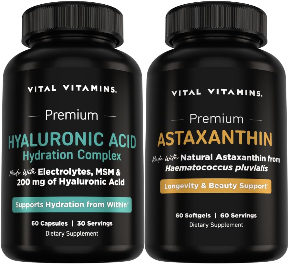 Vital Vitamins Hyaluronic Acid Complex 60 ct + Astaxanthin 60 ct