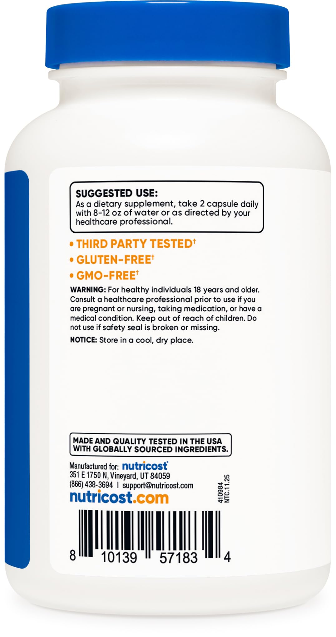 Nutricost Triple Magnesium Complex supplement bottle on a white background