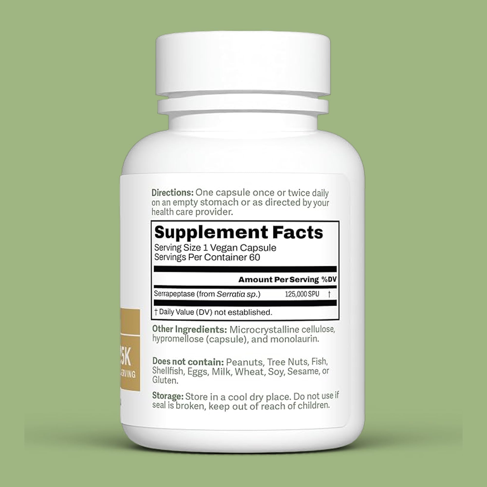 Dr. Murray's Ultra Clean 125,000 SPU Serrapeptase Clinical Strength - Proteolytic Enzyme | Acid-Resistant Vegan Capsules | GMP Certified | Third-Party Tested | 30 Count
