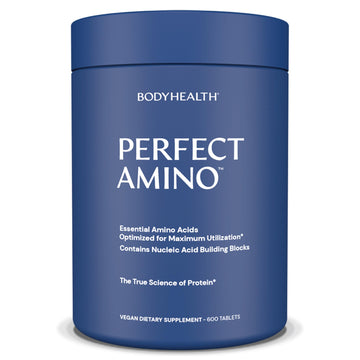 BodyHealth PerfectAmino, Essential Amino Acid with BCAAs + Lysine, Phenylalanine, Threonine, Methionine, Tryptophan, Supplement for Muscle Mass Production,