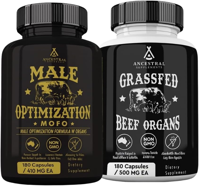 Ancestral Supplements FEM & Mofo Bundle – His & Hers Grass Fed Organ Supplements – Supports Hormone Balance, Energy, Vitality & Wellness – Pasture Raised Beef Organ Multivitamin for Men & Women