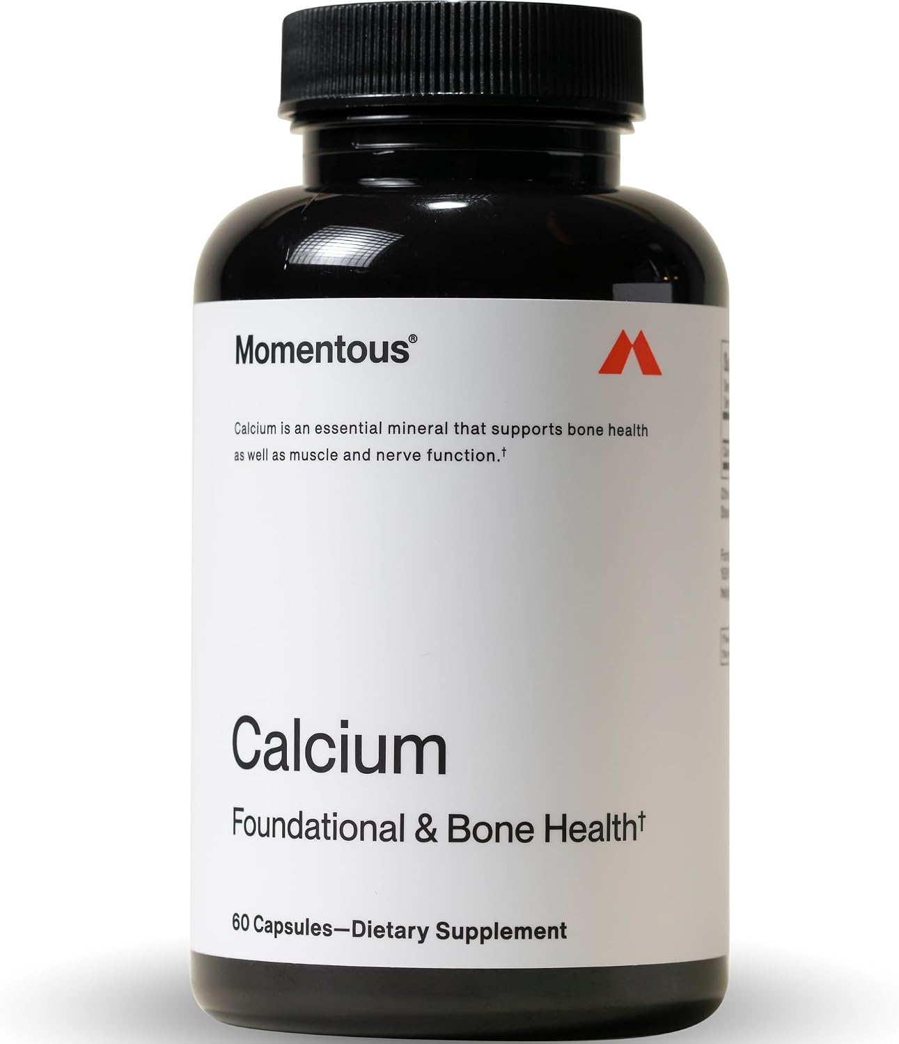 Momentous Calcium with DimaCal Supplement - 250 mg Capsules for Foundational & Bone Health Support - NSF Certified for Sport - Gluten-Free - 60 Servings
