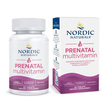Nordic Naturals Prenatal Multivitamin for Women - Daily Vegetarian Prenatal Vitamins - 22 Essential Nutrients, Including B6, Folate, and Iron - 60 Tablets - 30 Servings Nordic NaturalsBuy Supplements Australia