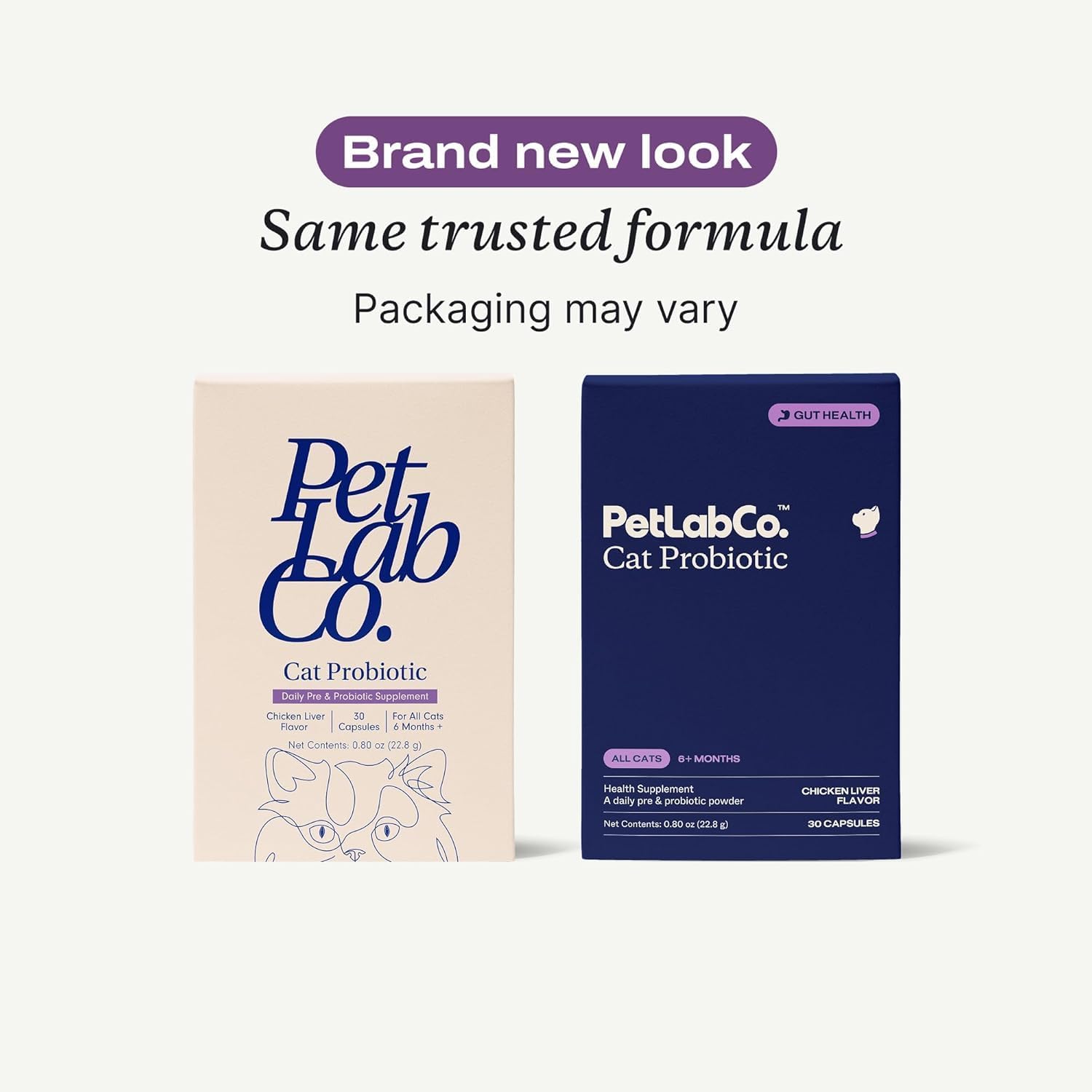 PetLab Co. Probiotics for Cats, Gut & Digestive Support, 30 Capsules | 6-strain blend with 2.1 billion CFUs and pumpkin prebiotic to support digestive function and healthy stool