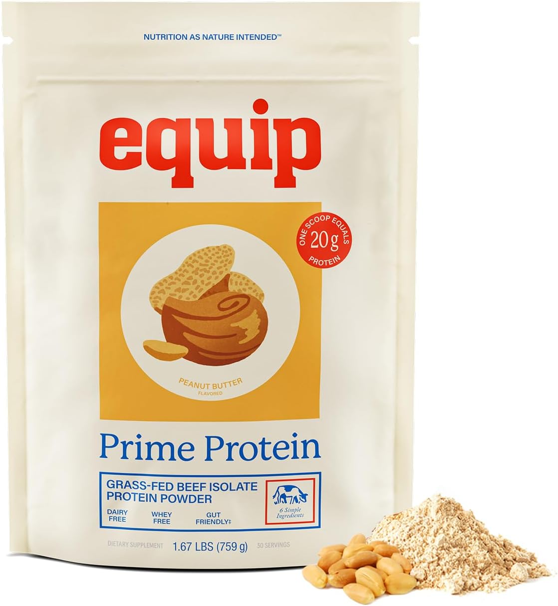 Equip Foods Prime Protein Powder Peanut Butter & Prime Protein Powder Salted Caramel