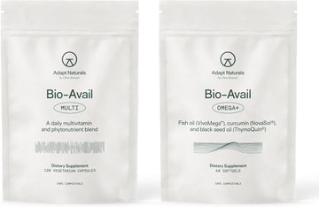 Adapt Naturals Daily Essentials Bundle – Bio-Avail Omega+ Fish Oil with Curcumin & Black Seed & Bio-Avail Multivitamin for Men & Women – 30-Day Supply