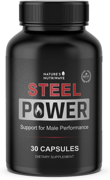 Steel Power – L-Citrulline, L-Carnitine & Maca – 30 Ct, 1 Month Supply | L-Citrulline, L-Carnitine, Maca Root & Pine Bark Extract | Non-GMO, Made in USA | Easy-to-swallow daily capsule