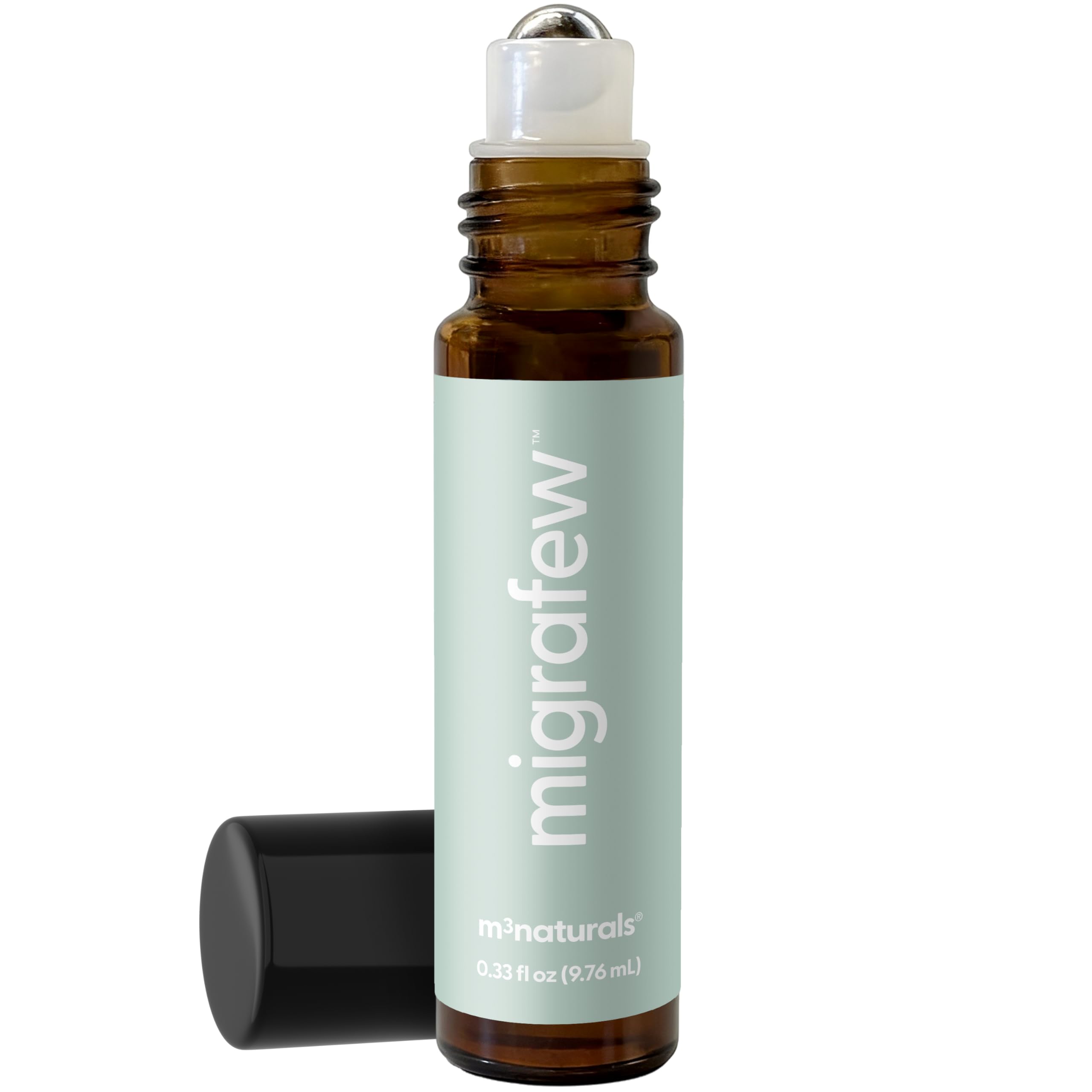 MigraFew Aromatherapy Migraine Roll On | Compact Headache Relief with Cooling Metal Roller for Head Tension and Pressure, Made with Peppermint, Spearmint and Lavender Essential Oils (0.33 FL oz) by M3 M3 NaturalsBuy Supplements Australia