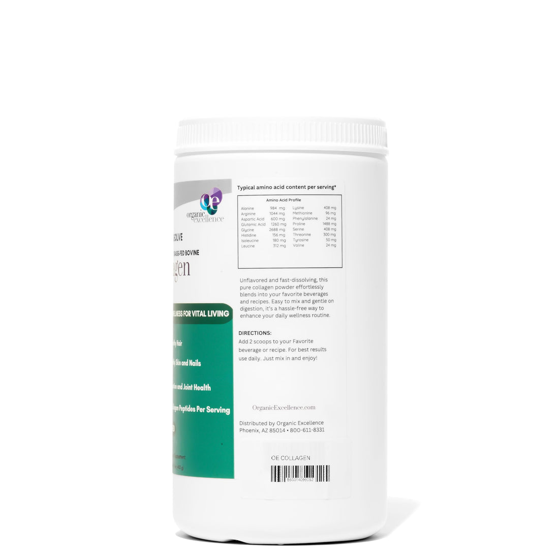 Organic Excellence Collagen Peptides, Grass-Fed Bovine Unflavored Collagen Powder Type I & III Hydrolyzed Collagen, Support Skin, Joints, Gut, Hair, Nails, Non-GMO, 12g Protein/Serving, 16 oz (453g) Organic ExcellenceBuy Supplements Australia