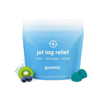 Jet Lag Remedy for Travel Gummies • No Jet Lag Pills Alternative • Travel Essentials • Support Adjustment to Time Zones and Circadian Rhythm • Delicious Tropical Berry Flavor • 20 Gummies 3-5 Trips GummlyBuy Supplements Australia