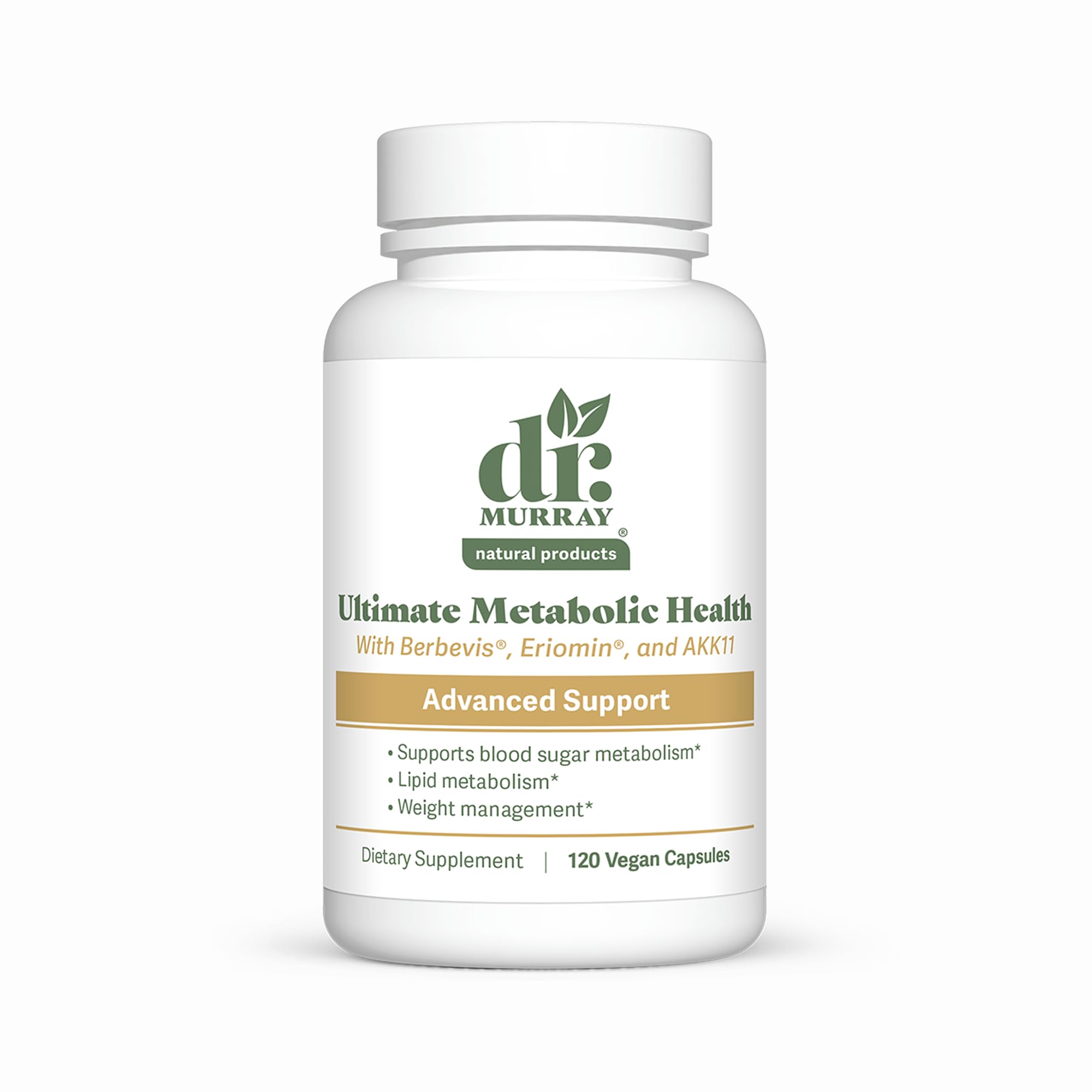 Dr. Murray's Ultimate Metabolic Health - Berbevis® Berberine Phytosome + Eriomin® Citrus Flavonoids + Ceylon Cinnamon + Akkermansia AKK11® Probiotic | Vegan | GMP Certified | 60 Capsules