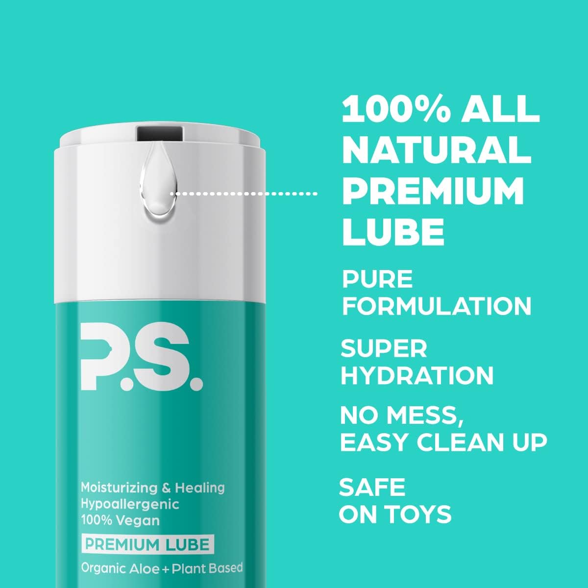 PS Ultra Thin Condoms & Personal Lubricant Bundle - 12 Pack Lubricated, Odorless Latex Condoms - 100mL Bottle Organic Aloe & Plant Based Lube - All Natural, pH Balanced, & 100% Vegan