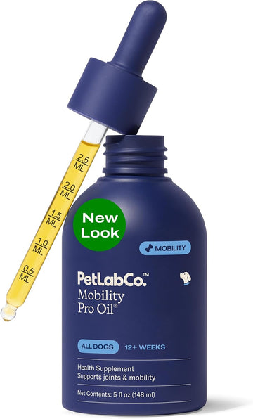 PetLab Co. Mobility Pro Oil for Dogs, Curcumin Joint Oil | Curcumin and zinc liquid formula, pumped onto food daily, to support joint flexibility