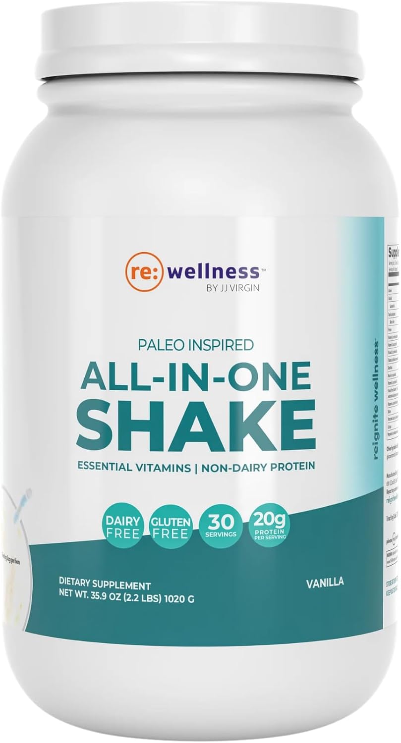 Reignite Wellness by JJ Virgin Vanilla Paleo-Inspired All-in-One Shake and Extra Fiber Powder Supplement