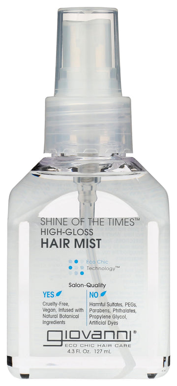 GIOVANNI Shine of the Times Finishing High-Gloss Hair Mist - Anti Frizz Hair Products, Color Safe, Salon Quality, Cruelty-Free, No Parabens, Infused with Natural Botanical Ingredients - 4.3 oz GIOVANNIBuy Supplements Australia