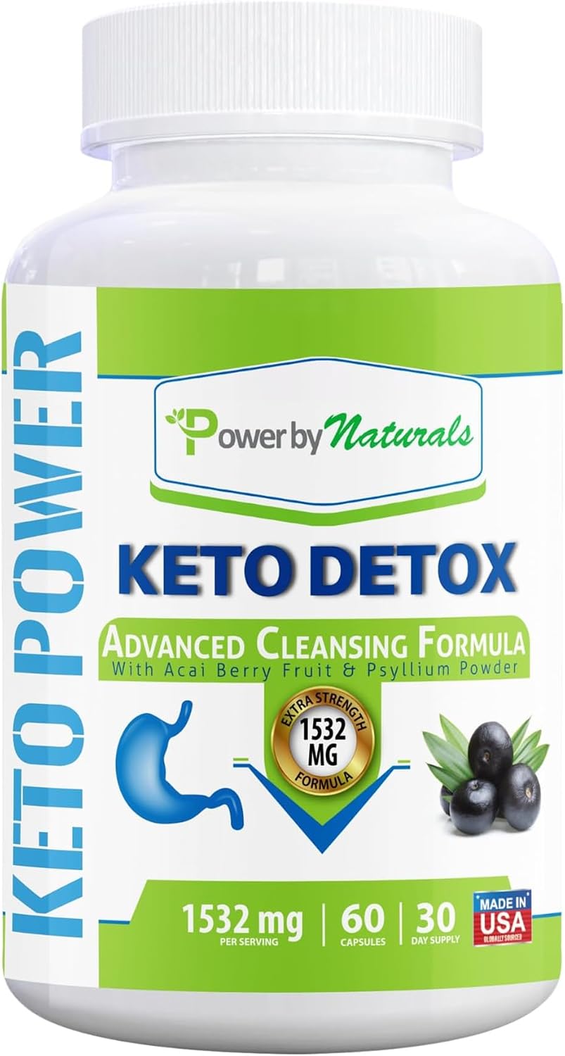 Power By Naturals Keto Support – Herbal & Botanical Blend for Digestive Balance & Energy – Vegan, Non-GMO, Gluten-Free – 60 Capsules (1-Month Supply)