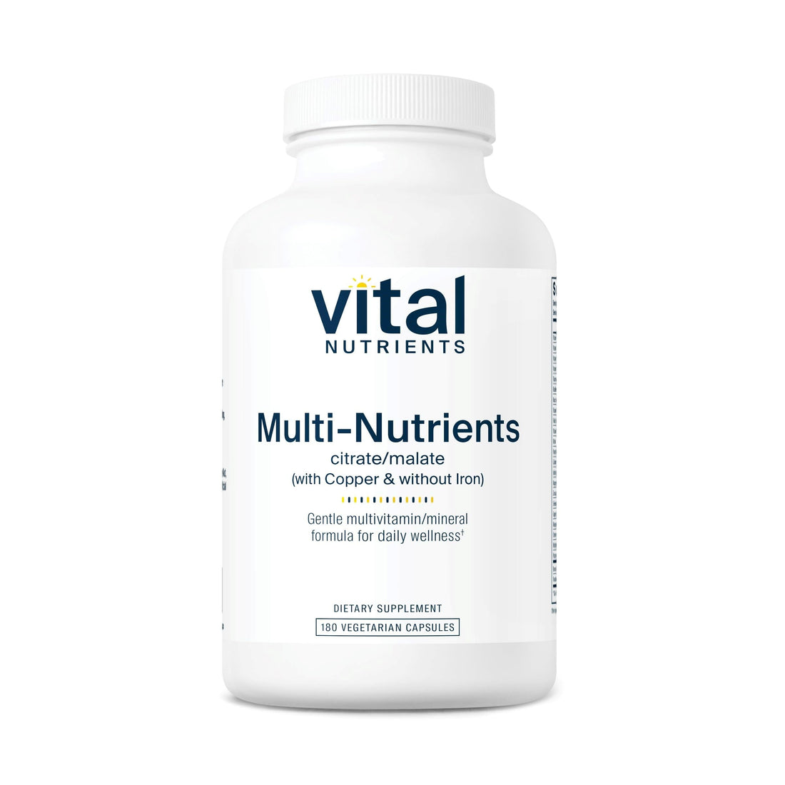 Vital Nutrients - Multi-Nutrients 2 - Citrate/Malate Formula (with Copper and Without Iron) - Multi-Vitamin/Mineral, Potent Antioxidants, Gentle Bioavailable Form - 180 Vegetarian Capsules per Bottle Vital NutrientsBuy Supplements Australia