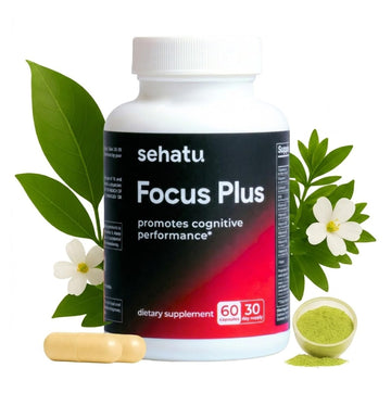 SEHATU Focus Plus Cognitive Performance Enhancer | with N-Acetyl L-Tyrosine, DMAE Bitartrate, GABA, Glutamic Acid | Boosts Focus, Enhances Memory, Supports Brain Health | 60 Count | 30 Day Supply SEHATUBuy Supplements Australia