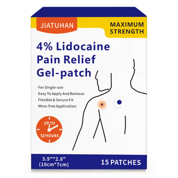 JIATUHAN 4% Lidocaine Pain Relief Patches – Maximum Strength for Back, Neck, Joint & Muscle Pain – Long-Lasting & Flexible – 15 Patches JIATUHANBuy Supplements Australia