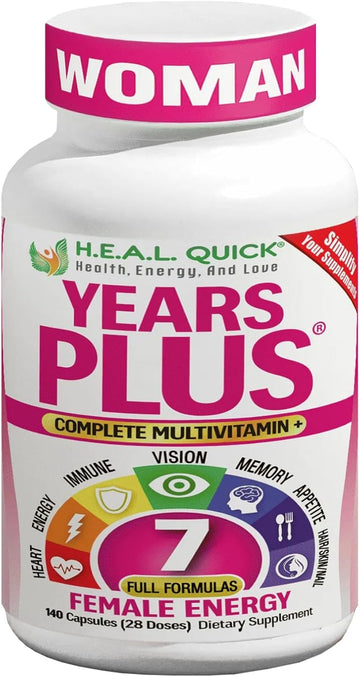 Century Systems H.E.A.L. Quick Years Plus Woman - 140 Capsules | Complete Multivitamin for Women 45+ with Green Tea Extract, Evening Primrose Oil, Resveratrol & Rotiola - 28 Servings