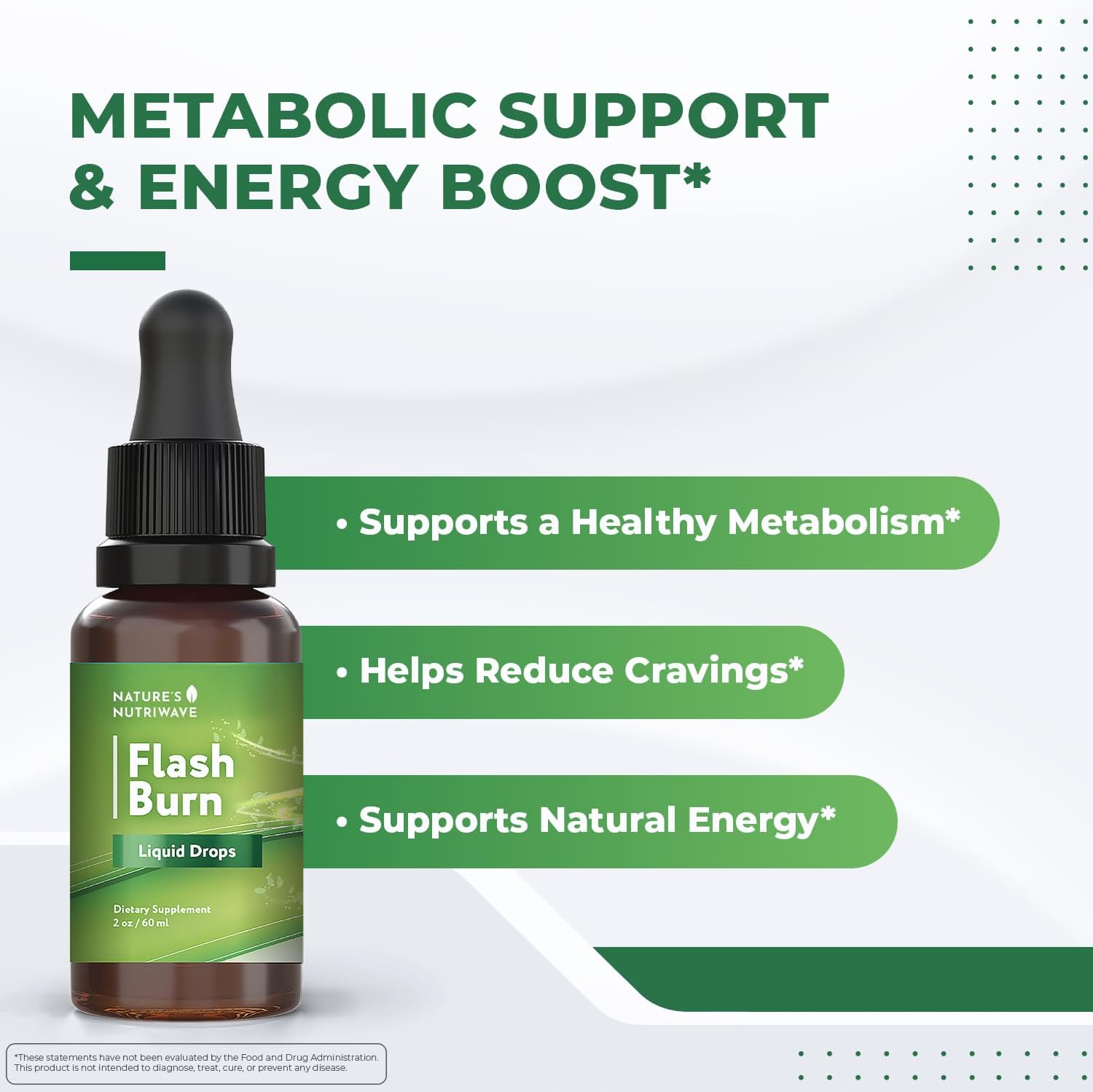 Flash Burn Drops – Maca, Grape Seed & Green Tea – 40mL, 1 Month Supply | Maca, Grape Seed, Green Tea & Ginseng, plant-based liquid | Non-GMO, Gluten-Free, Dairy-Free, Vegetarian