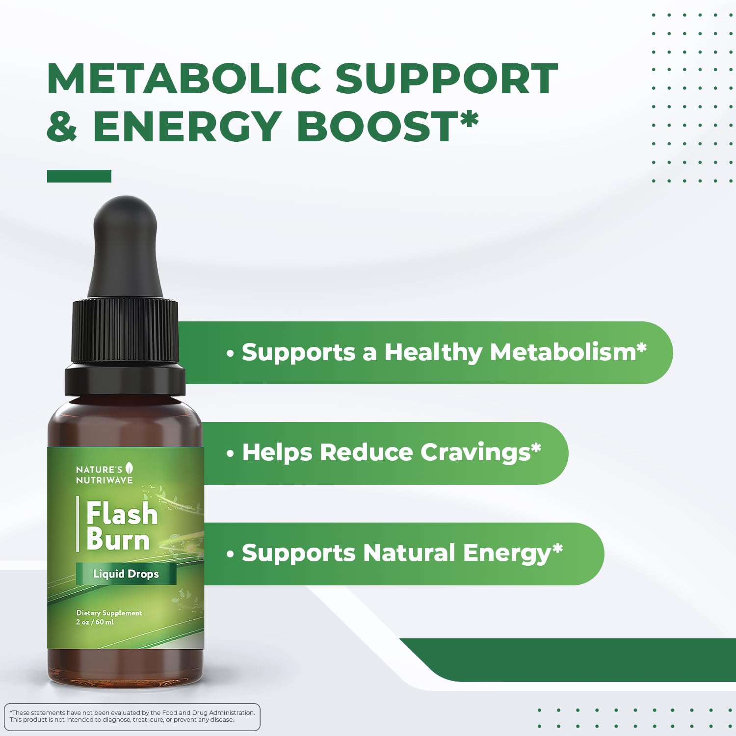 Flash Burn Drops – Maca, Grape Seed & Green Tea – 40mL, 1 Month Supply | Maca, Grape Seed, Green Tea & Ginseng, plant-based liquid | Non-GMO, Gluten-Free, Dairy-Free, Vegetarian