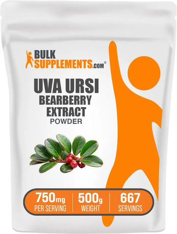 BulkSupplements.com Bearberry Leaf Extract Powder - Uva Ursi Extract, Herbal Supplement - Vegan & Gluten Free, 750mg per Serving, 500g (1.1 lbs) (Pack of 1) BulkSupplementsBuy Supplements Australia