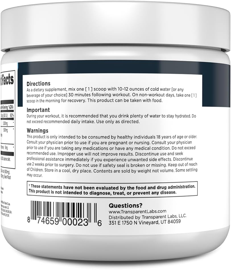 Transparent Labs Hydrate Electrolytes Powder (40 Servings, Peach Mango) & Creatine HMB (30 Servings, Tropical Punch)