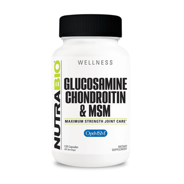 NutraBio Glucosamine Chondroitin & OptiMSM Supplement, Joint Support Formula - 120 Capsules (120 Count) NutraBioBuy Supplements Australia