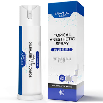 Bravado Labs 5% Lidocaine Spray Pain Relief - Maximum Strength Numbing Spray with Arnica & Emu Oil - Topical Anesthetic for Burns, Pain & Itch Relief - 1oz Bravado LabsBuy Supplements Australia