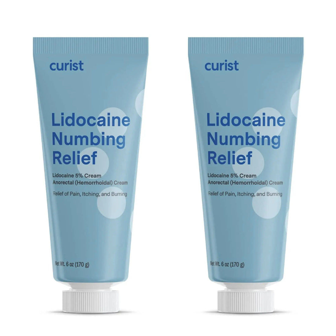 Curist 5% Lidocaine Cream Maximum OTC Strength Topical Pain Relief OTC - 12 oz (Pack of 2) XL Tube 5 Percent Lidocaine Numbing Cream to Numb Effectively (2 Pack - 6 oz Tube) CuristBuy Supplements Australia