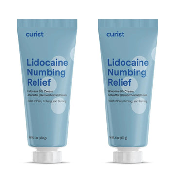 Curist 5% Lidocaine Cream Maximum OTC Strength Topical Pain Relief OTC - 12 oz (Pack of 2) XL Tube 5 Percent Lidocaine Numbing Cream to Numb Effectively (2 Pack - 6 oz Tube) CuristBuy Supplements Australia