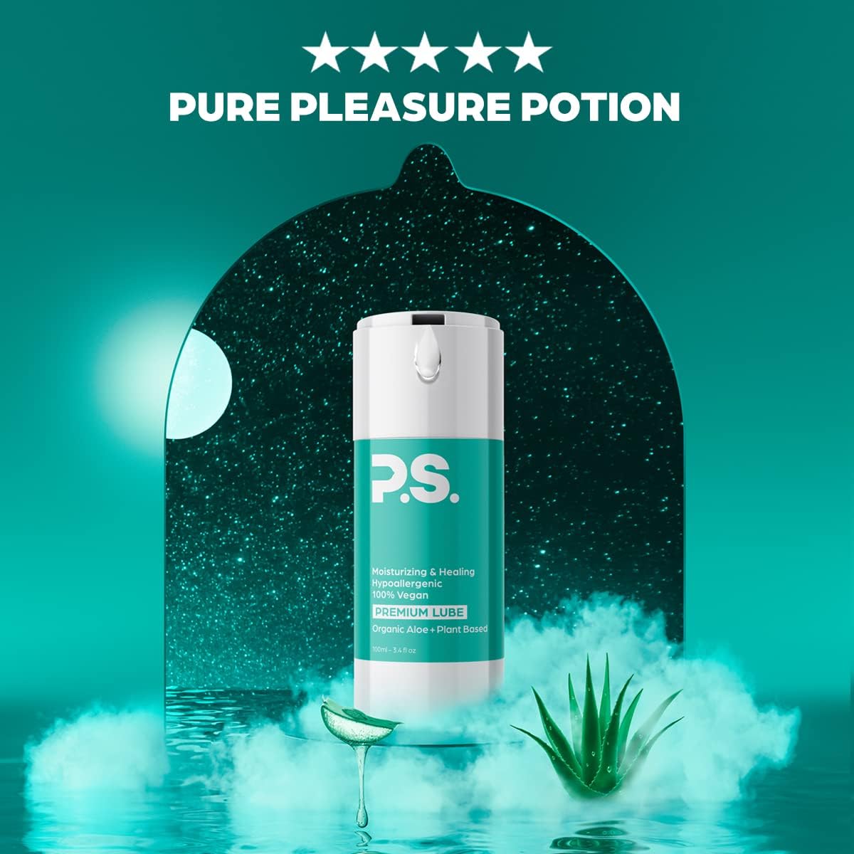 PS Thin Extra Large Latex Condoms & Personal Lubricant Bundle - 12 Pack Lubricated, Odorless Latex Condoms - 100mL Bottle Organic Aloe & Plant Based Lube - All Natural, pH Balanced, & 100% Vegan