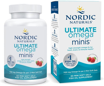 Nordic Naturals Ultimate Omega Minis, 1120mg High Potency Fish Oil - 60Count
