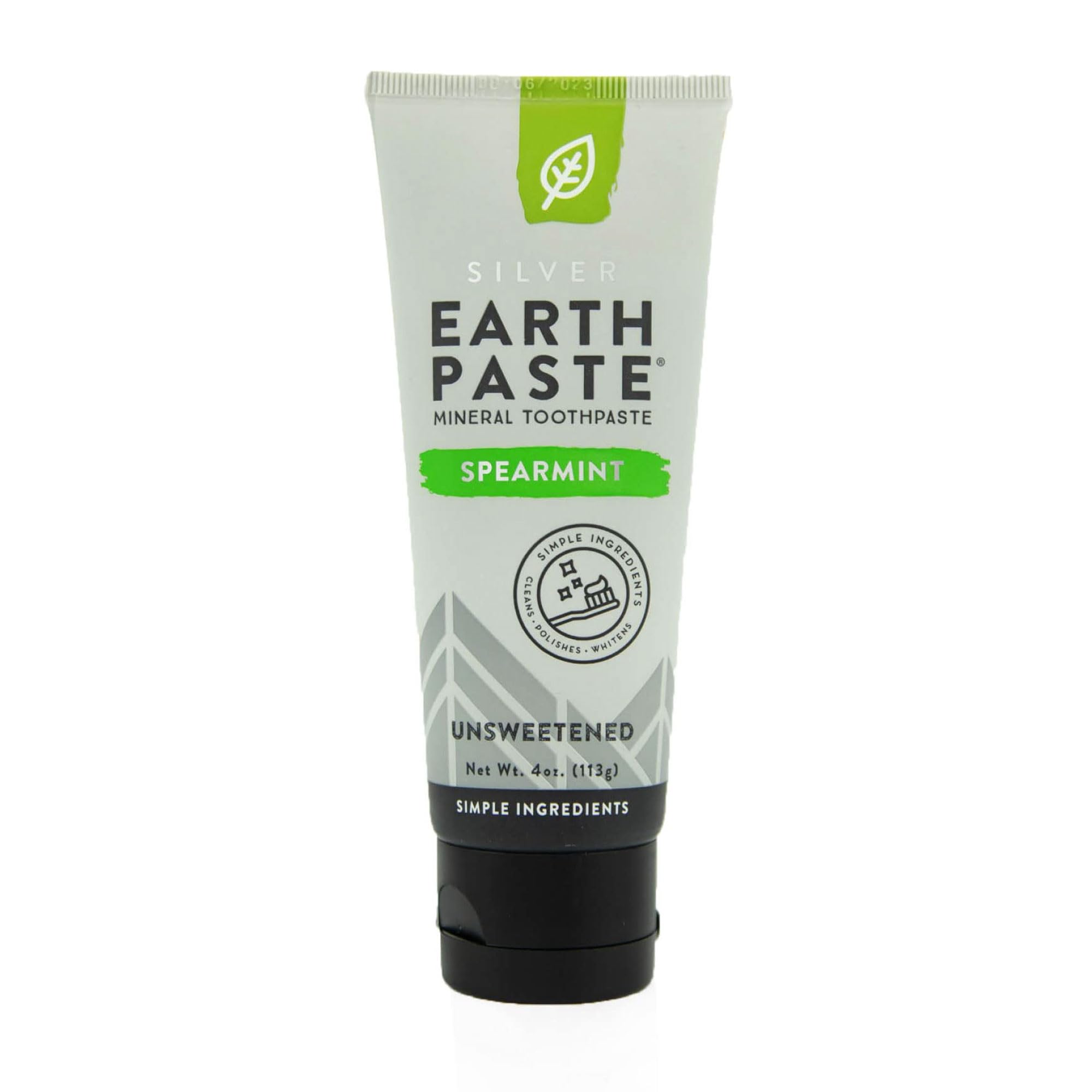 Redmond Earthpaste with Silver - Natural Non-Fluoride Toothpaste, 4 Ounce Tube (Peppermint)
