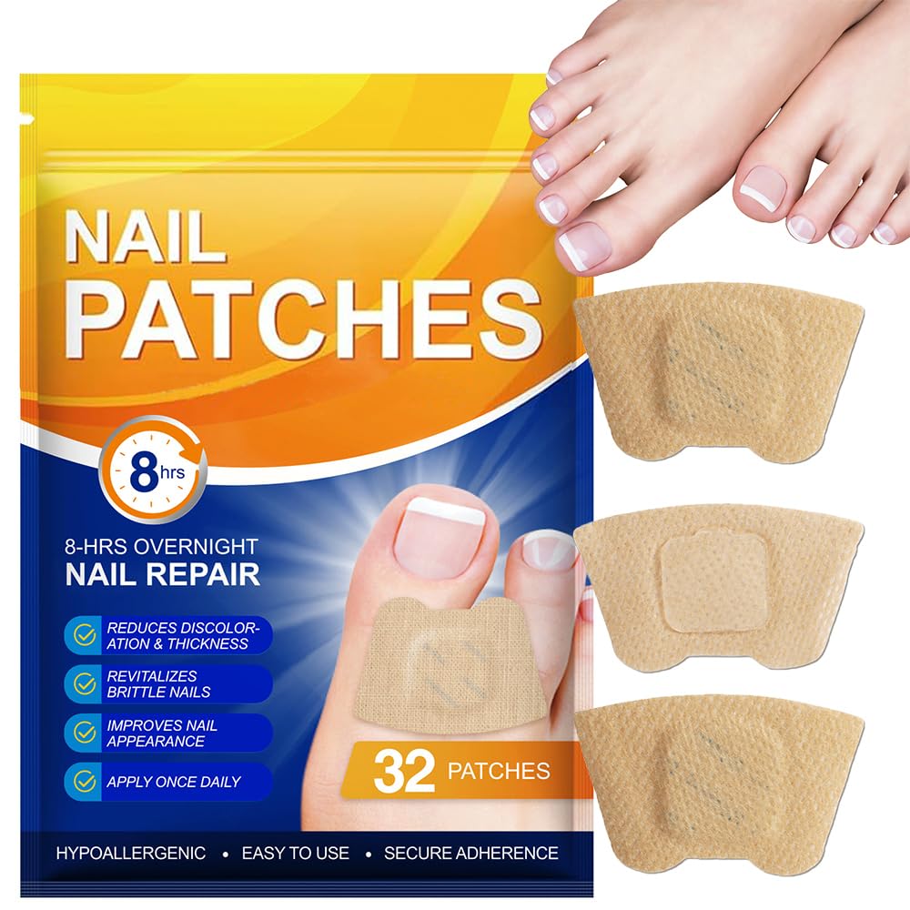 Nail Patches, 32 Pcs Toenail Care Patches for Dry, Weak & Cracked Nails, Deeply Moisturizing Nail, Protector and Improve the Appearance for Toenails