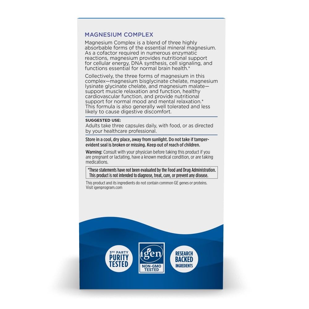 Nordic Naturals Magnesium Complex supplement bottle and packaging on a white background