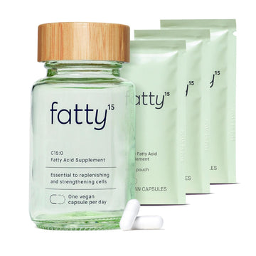 Fatty15 C15:0 Pentadecanoic Acid Supplement The Longevity Nutrient - 90 Vegan Capsules - 3X Cellular Benefits of Fish Oil EPA Omega 3 Supplements - Liver Support & Mitochondrial Health Fatty15 buy supplements Au