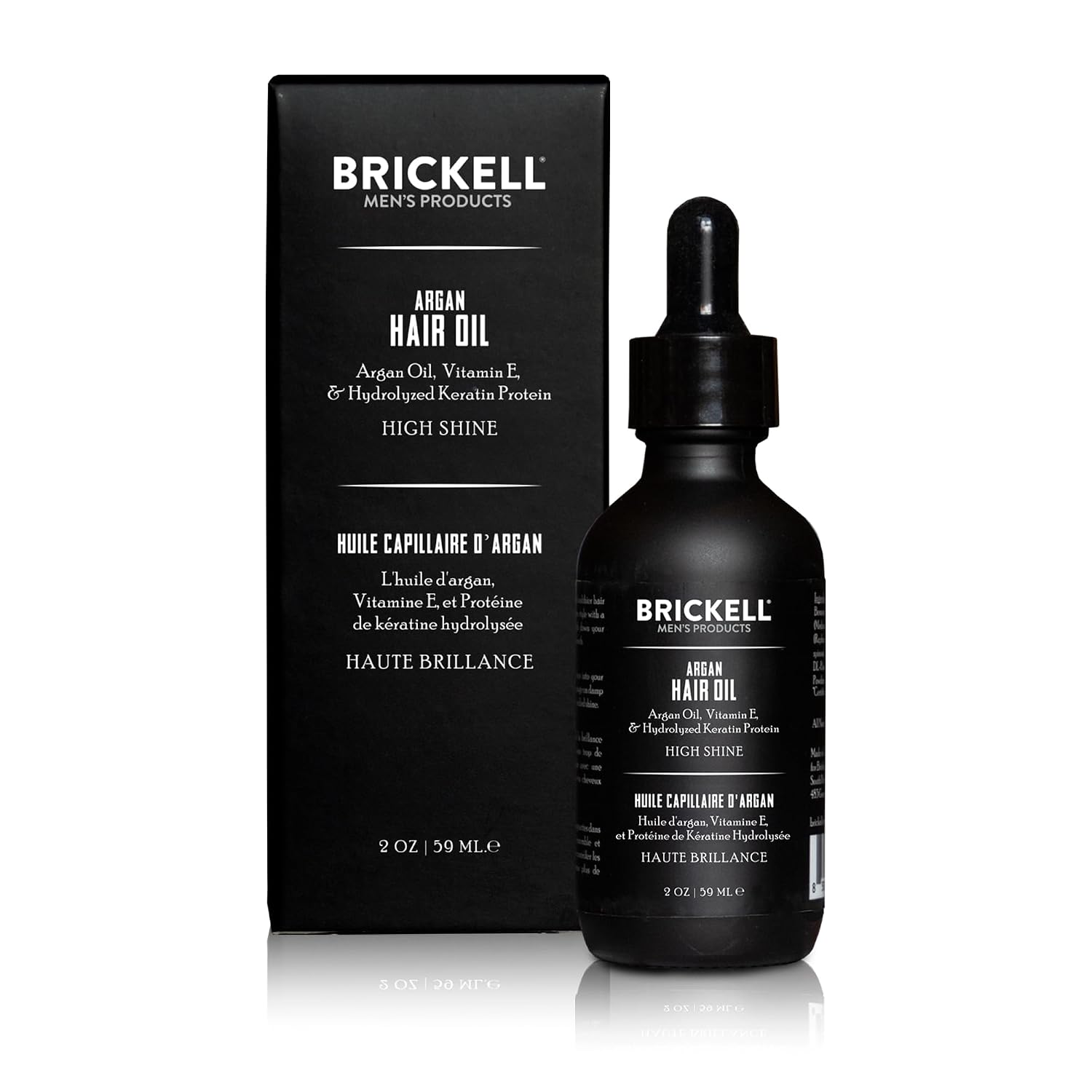 Brickell Men's Argan Oil for Hair, Lightweight Hair Oil Treatment For Men, With Argan Oil, Hydrolyzed Proteins, and Vitamin E, 2 Ounce, Scented