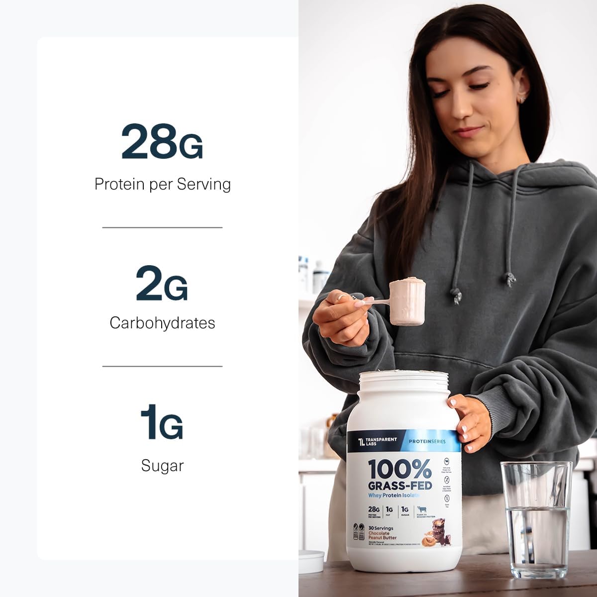 Transparent Labs Grass-Fed Whey Protein Isolate (30 Servings, French Vanilla) & Grass-Fed Whey Protein Isolate (30 Servings, Milk Chocolate)